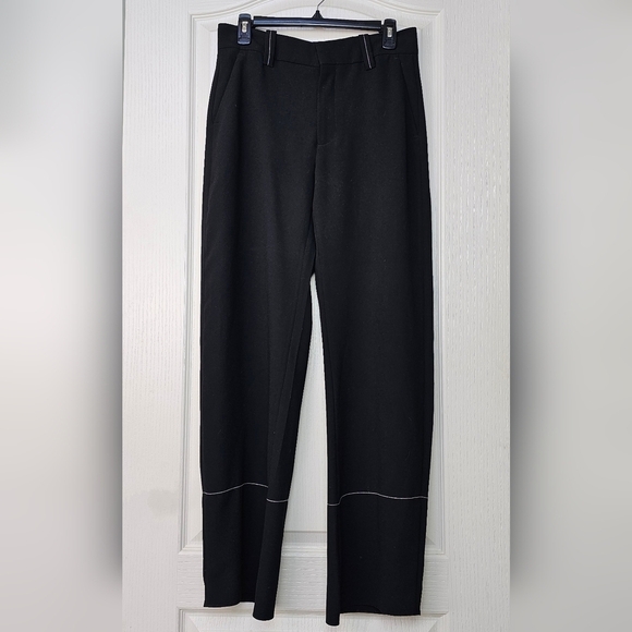 Zara Women's Wide Leg Dress Pants With Contrasting Topstitching, Black, XS - Picture 5 of 7